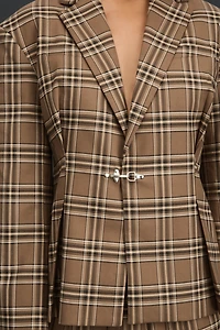Rowing Blazers Plaid Pleated Blazer