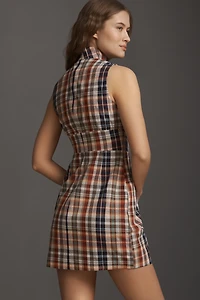 Rowing Blazers Plaid Mock-Neck Sleeveless Dress