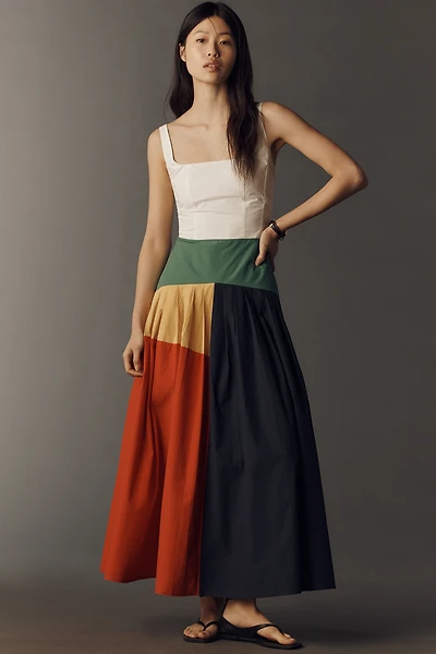 Rowing Blazers Cotton Poplin Pleated Midi Dress