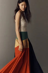 Rowing Blazers Cotton Poplin Pleated Midi Dress