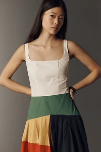 Rowing Blazers Cotton Poplin Pleated Midi Dress