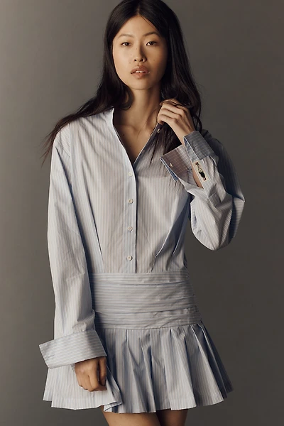 Rowing Blazers Pleated Buttondown Shirt Dress