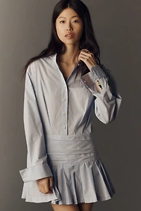 Rowing Blazers Pleated Buttondown Shirt Dress