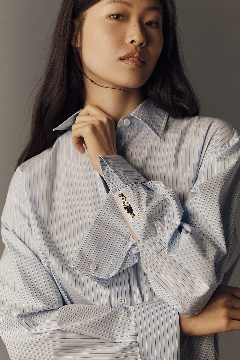 Rowing Blazers Pleated Buttondown Shirt Dress