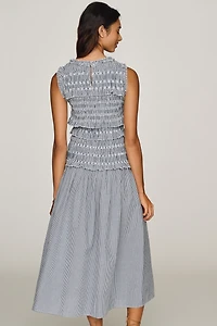 Rowing Blazers Cotton Smocked Midi Dress