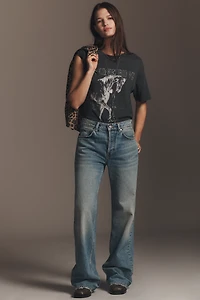 Anine Bing Hugh Mid-Rise Wide-Leg Jeans