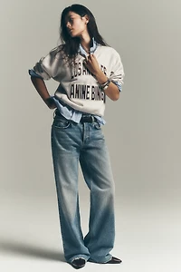 Anine Bing Hugh Mid-Rise Wide-Leg Jeans