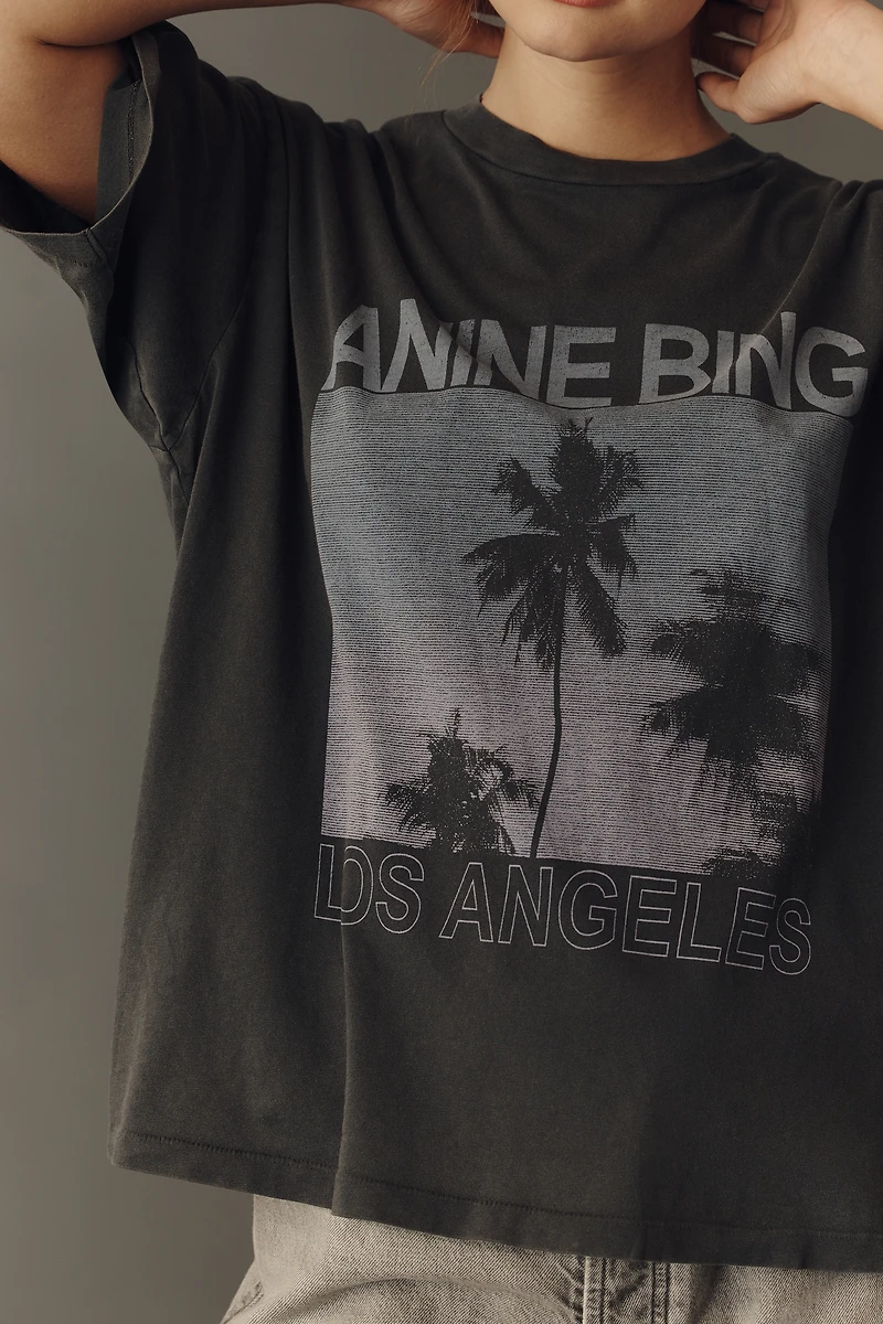Anine Bing Cade 100% Cotton Palm Trees Graphic Tee