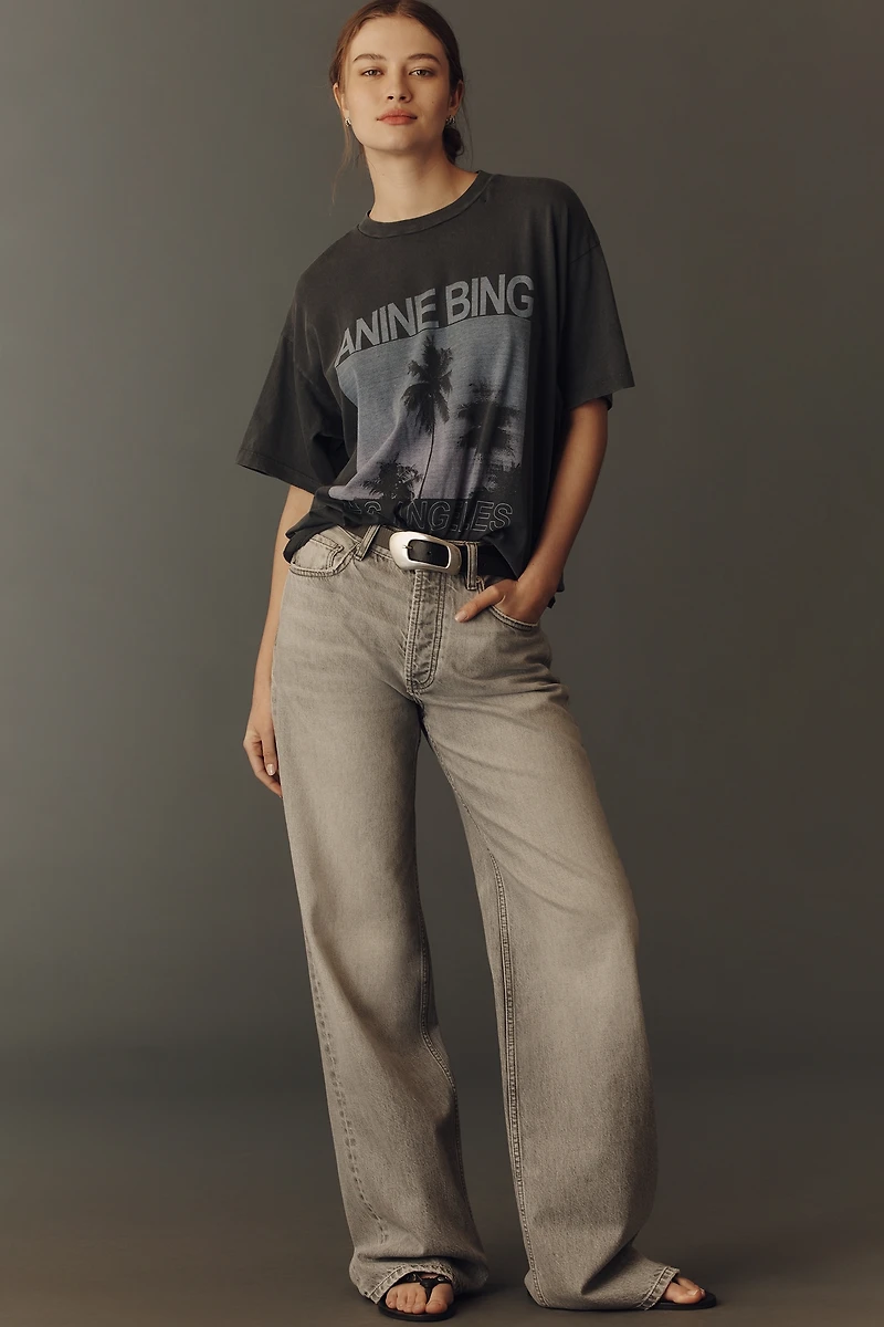 Anine Bing Cade 100% Cotton Palm Trees Graphic Tee