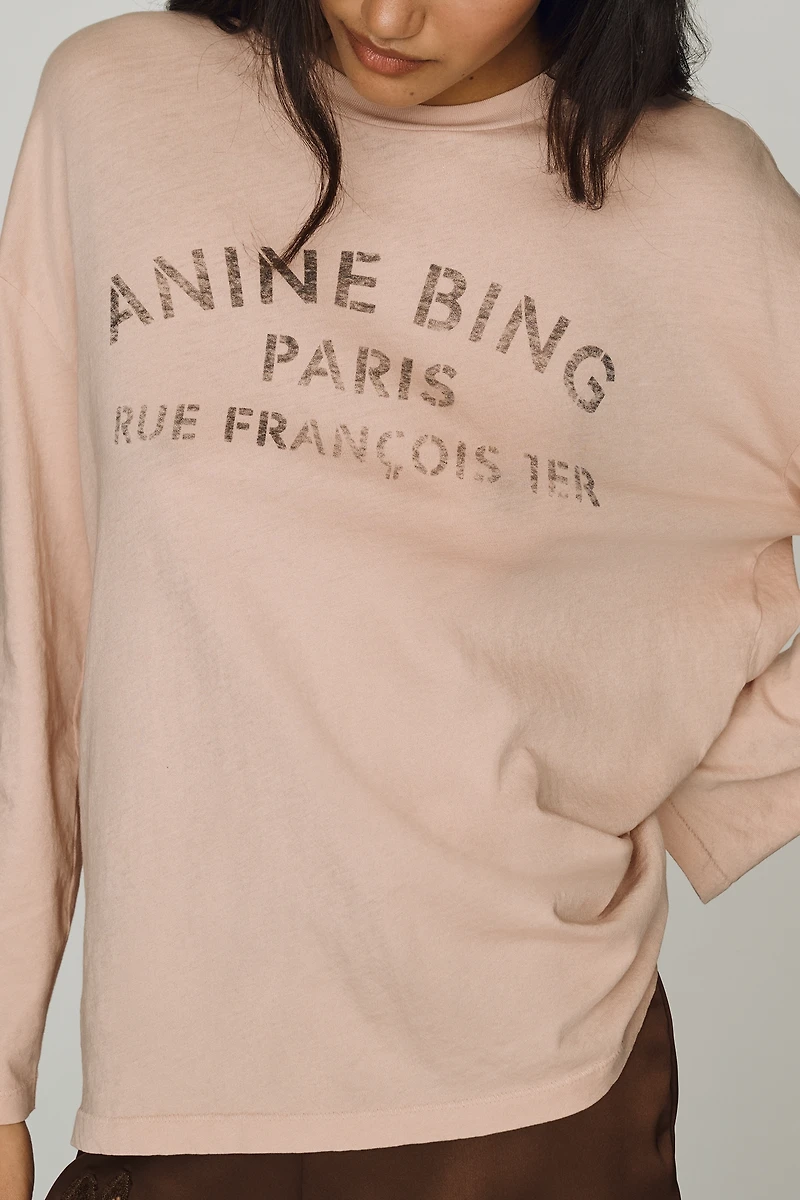 Anine Bing Long-Sleeve Melrose Tee