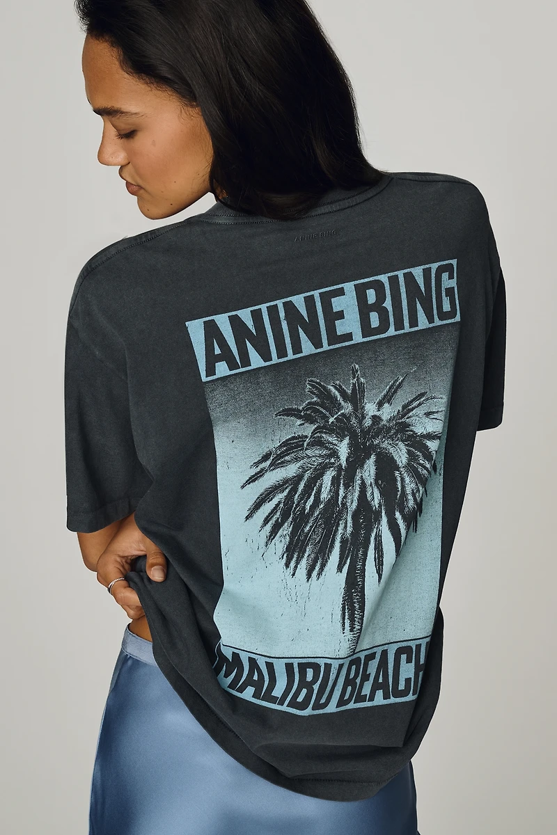 Anine Bing Cade Palm Cotton T-Shirt