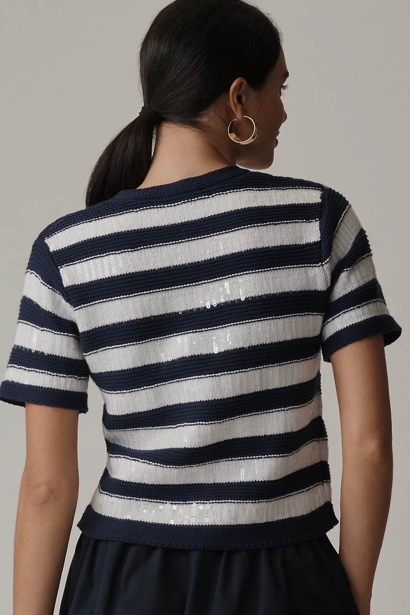 Sam Edelman Colleen Short-Sleeve Cardigan Sweater