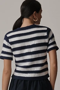 Sam Edelman Colleen Short-Sleeve Cardigan Sweater