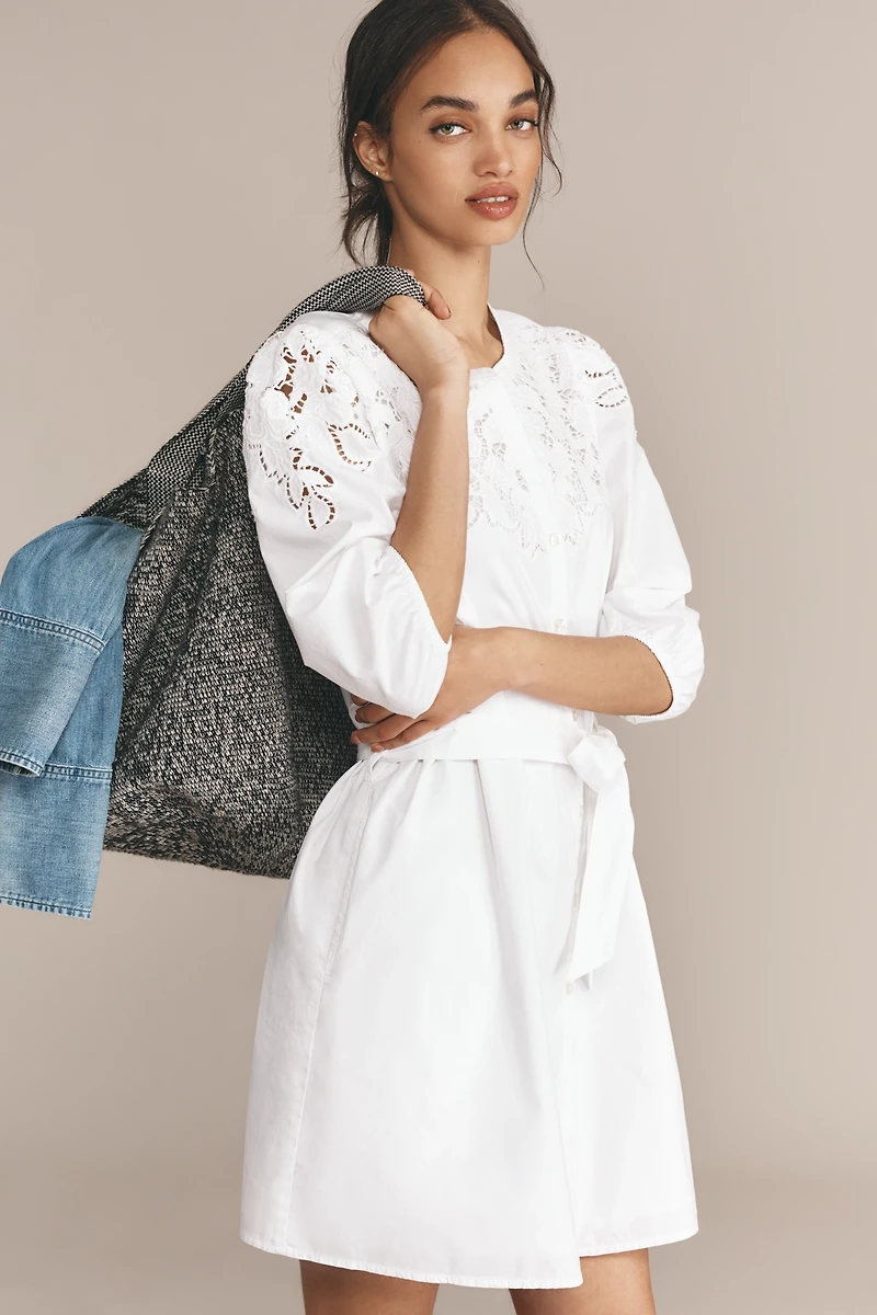 Sam Edelman Laine Tie Belt Mini Shirtdress