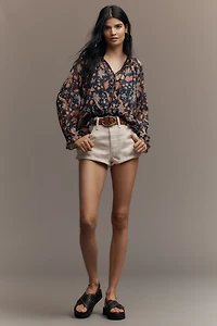 Sam Edelman Kelsie Long-Sleeve Popover Blouse