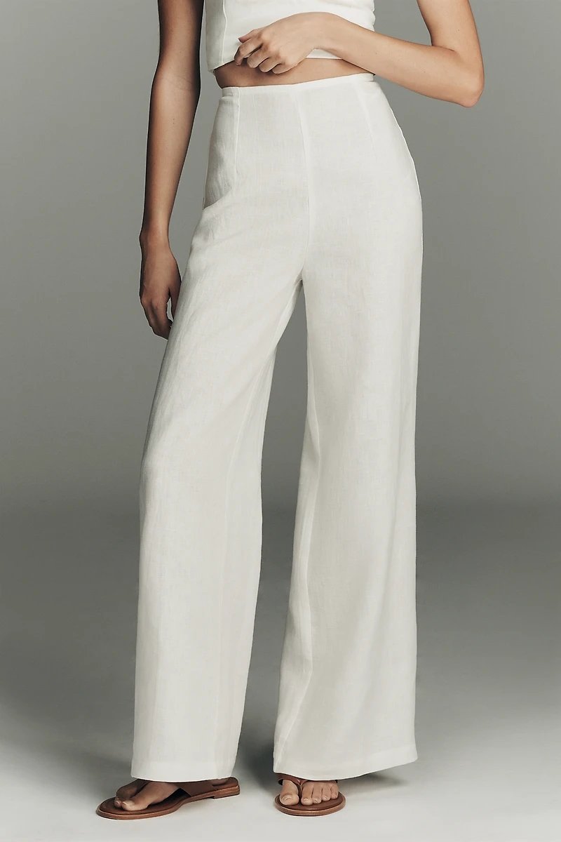 Faithfull The Brand Syna High-Rise Wide-Leg Linen Pants