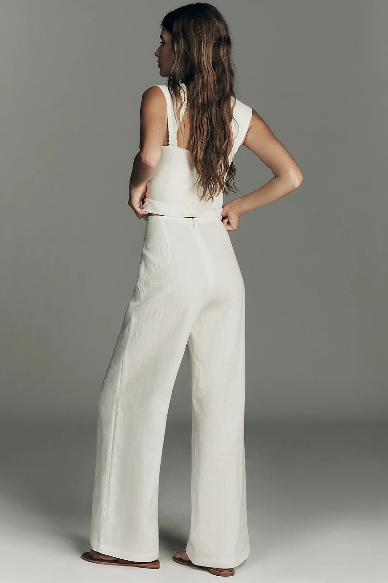 Faithfull The Brand Syna High-Rise Wide-Leg Linen Pants