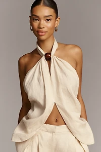 Faithfull The Brand Biba Linen Halter Top
