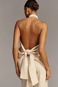 Faithfull The Brand Biba Linen Halter Top