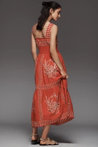 Rails Fawn Sweetheart Embroidered Eyelet Midi Dress