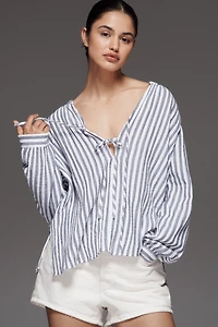 Rails Brielle Long-Sleeve Front-Tie Blouse