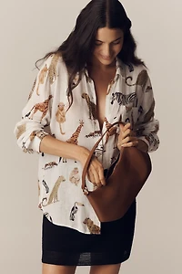 Rails Charlie Linen Blend Printed Buttondown Shirt