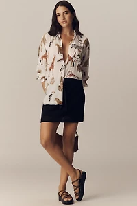 Rails Charlie Linen Blend Printed Buttondown Shirt