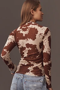 Rails Joelle Long-Sleeve Shirred Top