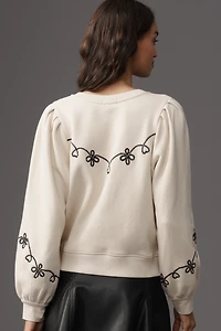 Rails Hanne Embroidered Half-Placket Sweatshirt