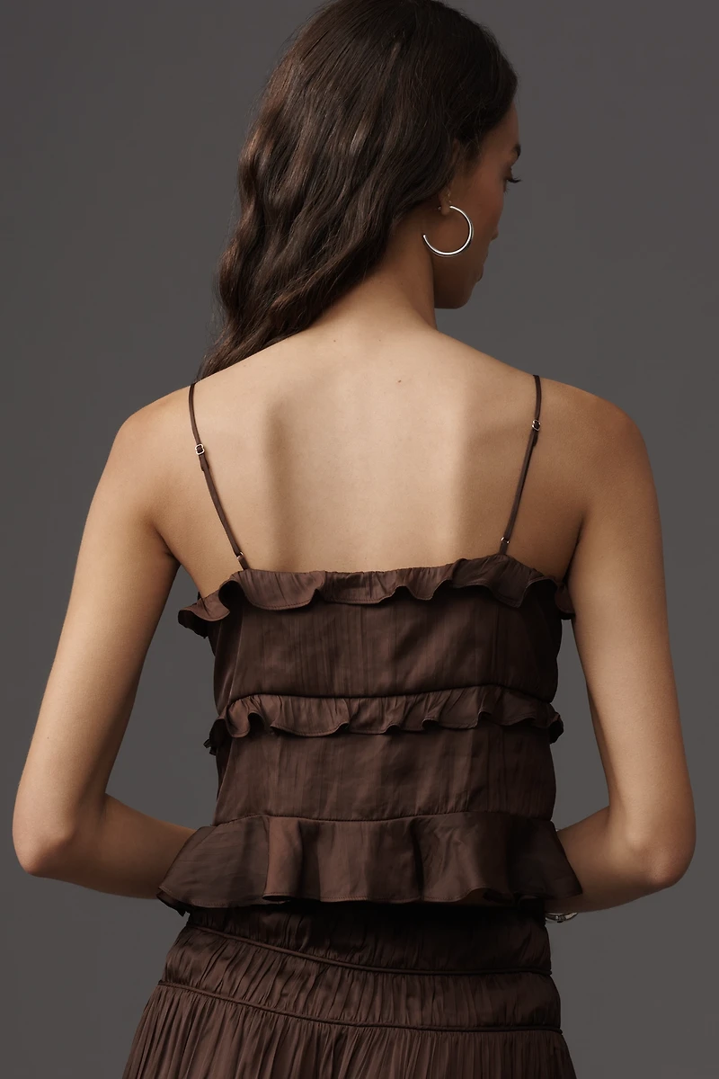 Rails Ortona Ruffled Satin Tank Top