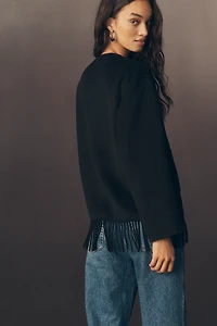 Rails Tomoko Fringed Wool-Blend Buttondown Jacket