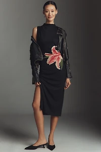 Rails Rebecca Ruched High-Neck Midi Dress