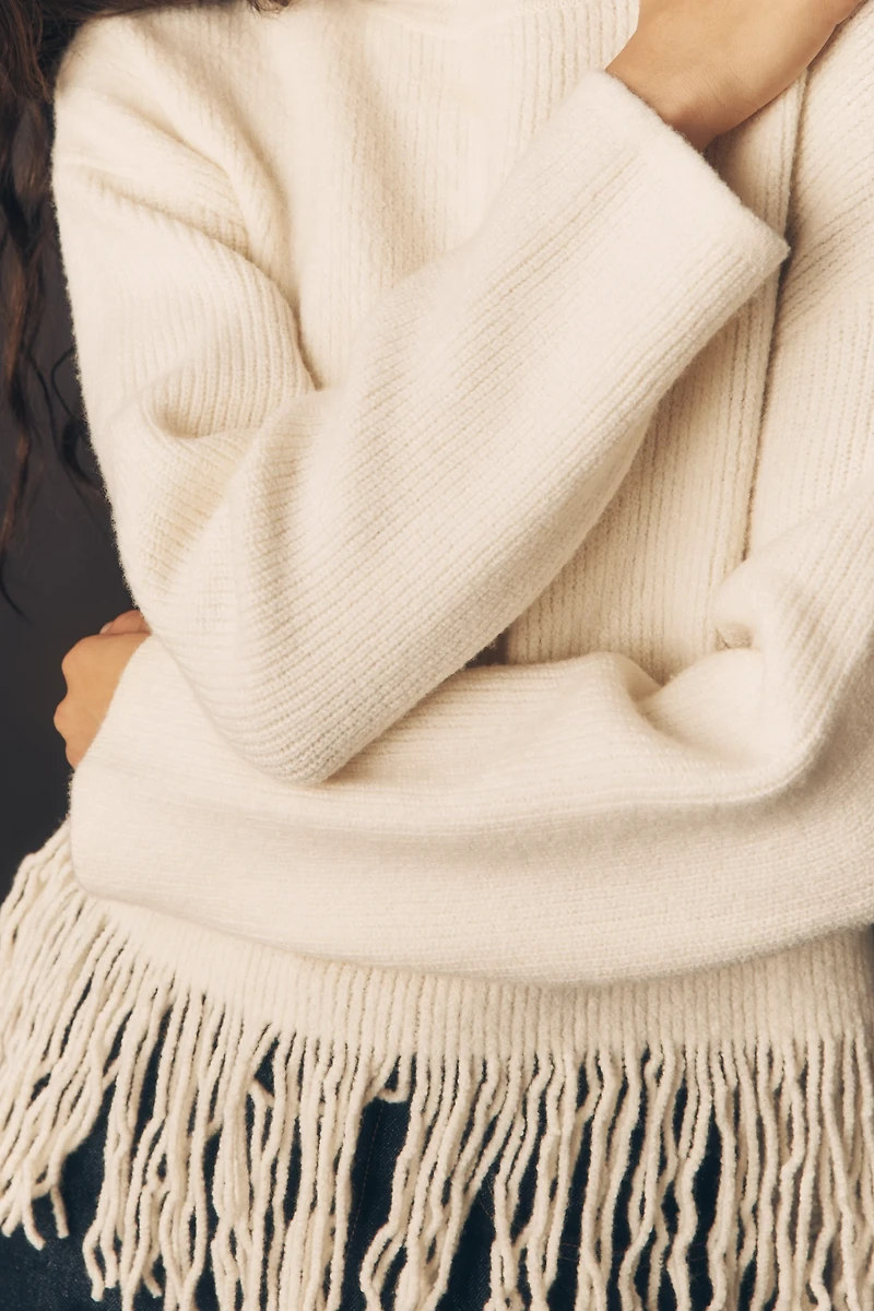 Rails Lise Fringed Mock-Neck Sweater