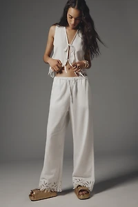 Rails Emmie Embroidered Wide-Leg Drawstring Pants
