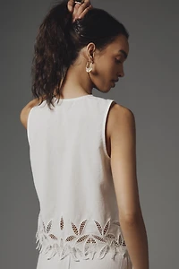 Rails Oregon Embroidered Tie-Front Top