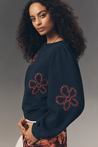 Rails Tiffany Embroidered Crew-Neck Sweatshirt