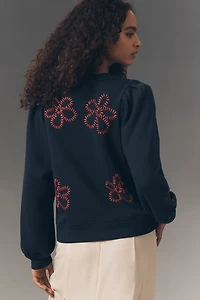Rails Tiffany Embroidered Crew-Neck Sweatshirt