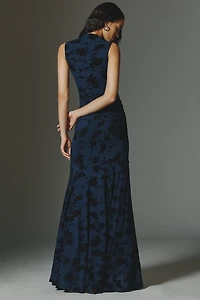 Rails Cosmos Sleeveless High-Neck Ruched Maxi Dress