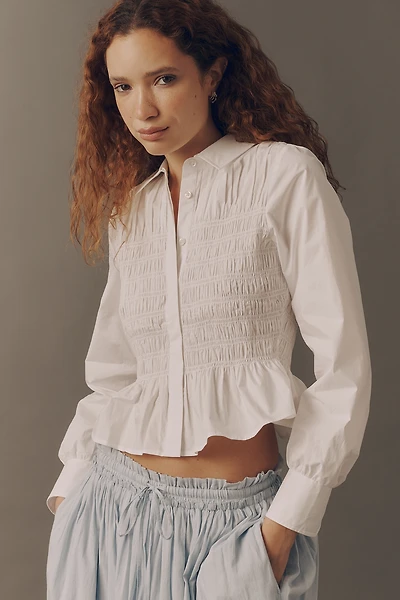 Rails Bradshaw Cotton Shirred Buttondown Shirt