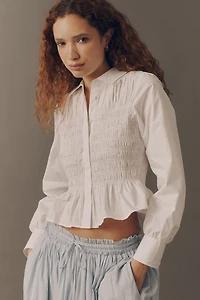 Rails Bradshaw Cotton Shirred Buttondown Shirt