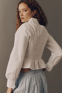 Rails Bradshaw Cotton Shirred Buttondown Shirt