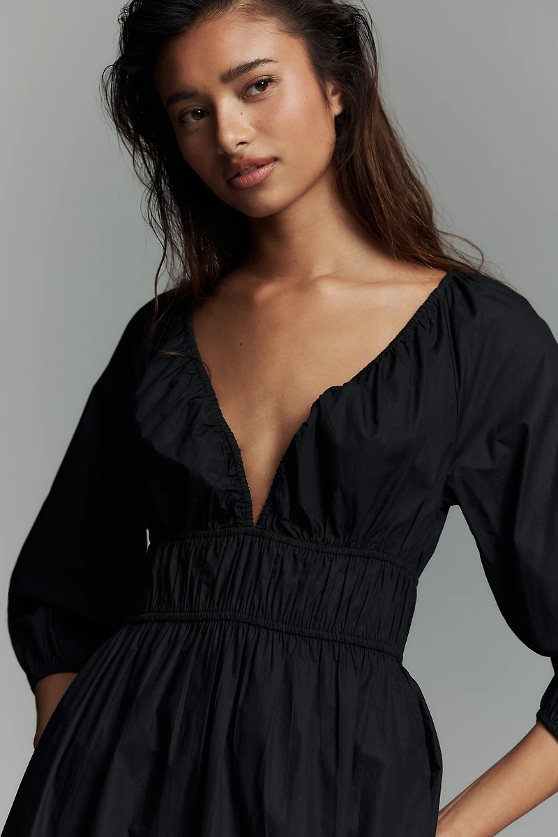 Rails Paio Cotton V-Neck Midi Dress