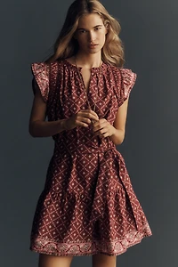 Rails Katia Flutter-Sleeve Cotton Lace Dress
