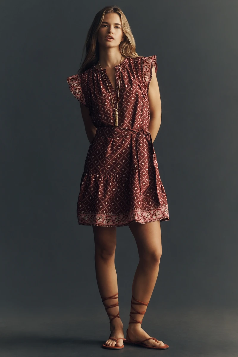 Rails Katia Flutter-Sleeve Cotton Lace Dress
