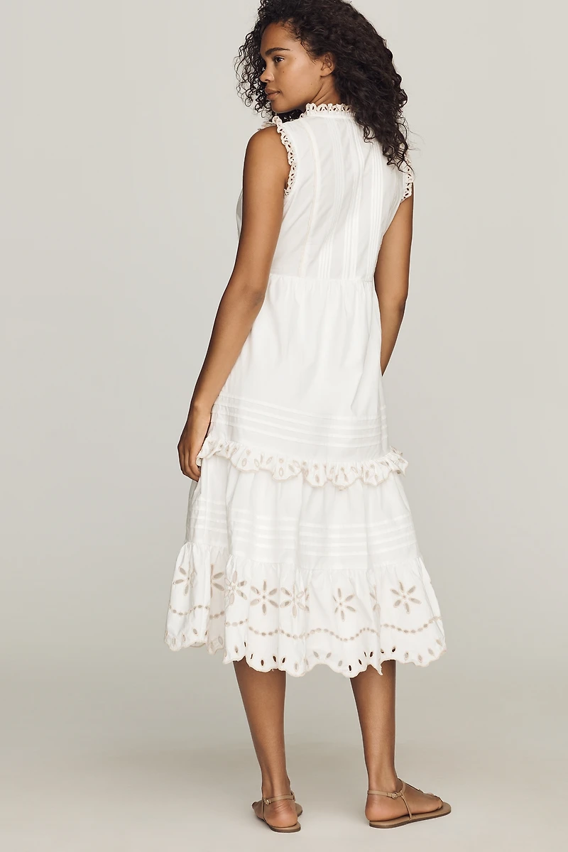 Rails Aubrie Cotton Ruffle Midi Dress
