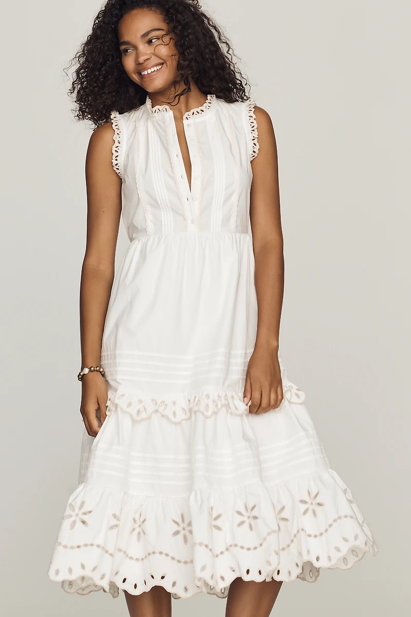 Rails Aubrie Cotton Ruffle Midi Dress