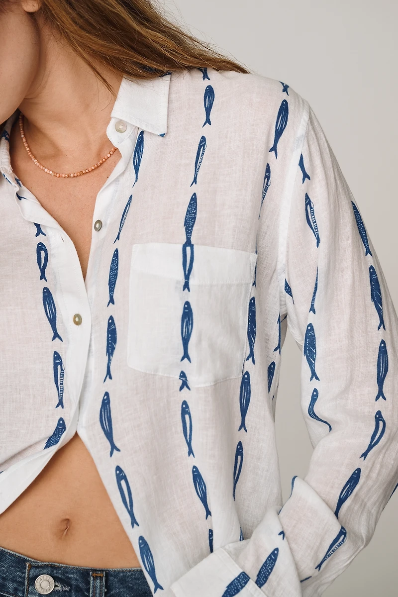Rails Charli Linen Blend Buttondown Shirt