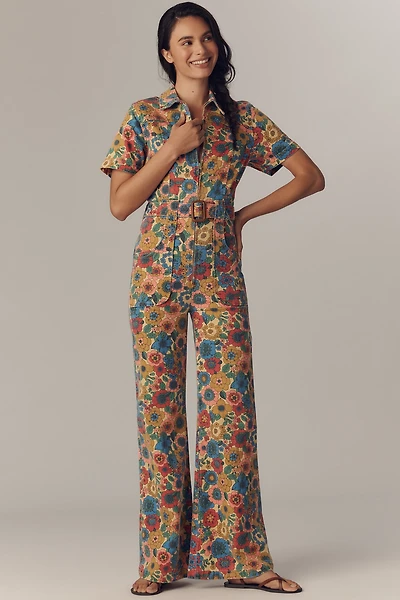 MOTHER The Hustler Roller Short-Sleeve Jumpsuit