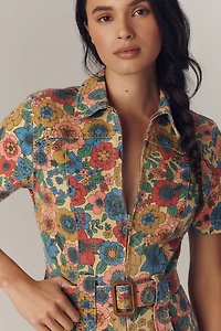 MOTHER The Hustler Roller Short-Sleeve Jumpsuit