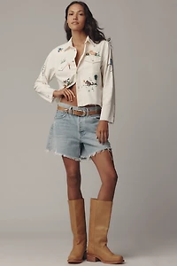 MOTHER The Super Ex's Crop Fray Buttondown Shirt
